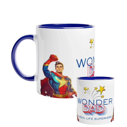 Wonderdad Superhero Father's Day Mug – White Father Edition